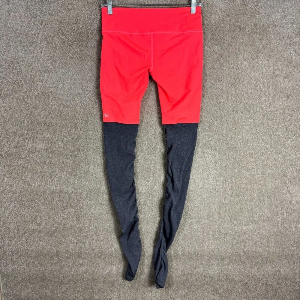 Alo Yoga Goddess Legging Womens Small Vapor Python Ribbed Colorblock Gym Workout